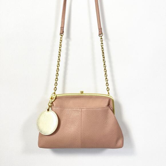 Hobo Lana Crossbody Bag Lotus Mauve Pink Leather and Go Mirror Charm Chain Strap - Picture 2 of 14